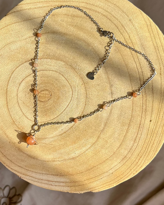 שרשרת צ'וקר כוכב לכת מונסטון אפרסק | סטיינלס סטיל