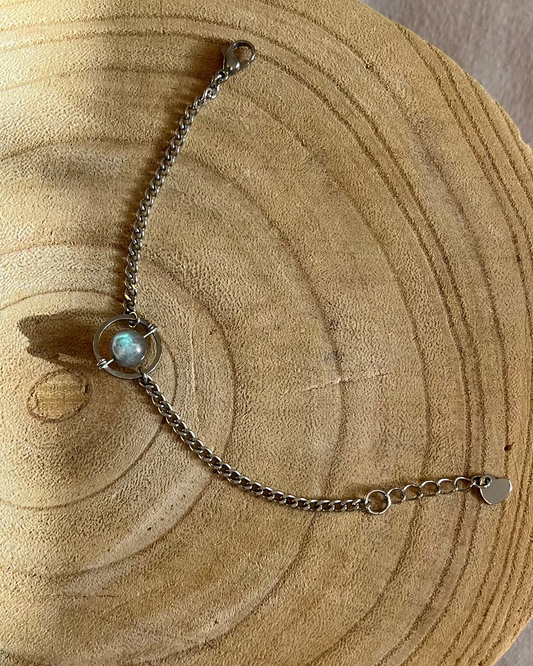 צמיד חישוק עם לברדורייט | סטיינלס סטיל