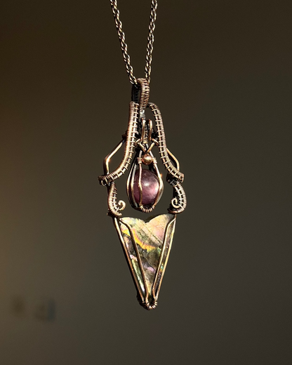 שרשרת נחושת ספקטרולייט עם לפידולייט