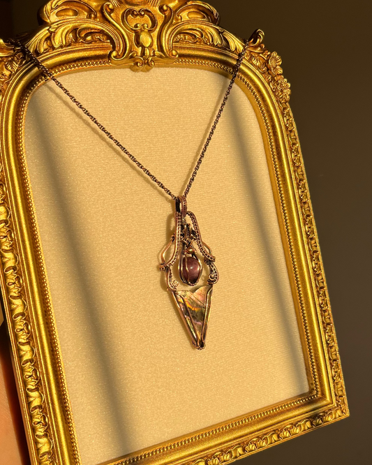 שרשרת נחושת ספקטרולייט עם לפידולייט