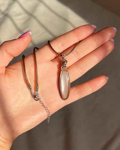 שרשרת נחושת מונסטון אפרסק (עם אפקט עין החתול)