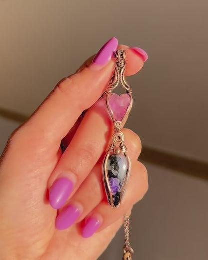 שרשרת נחושת צ'רוייט עם לב אמטיסט