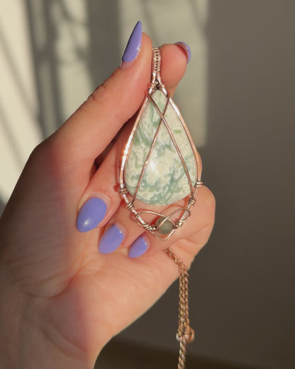 שרשרת נחושת אגת עץ עם חרוז בלאדסטון