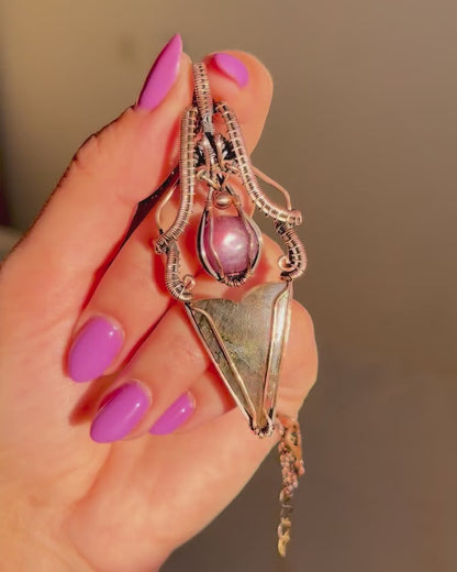 שרשרת נחושת ספקטרולייט עם לפידולייט