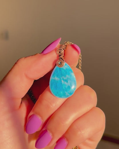 שרשרת נחושת אפטייט בצורת טיפה